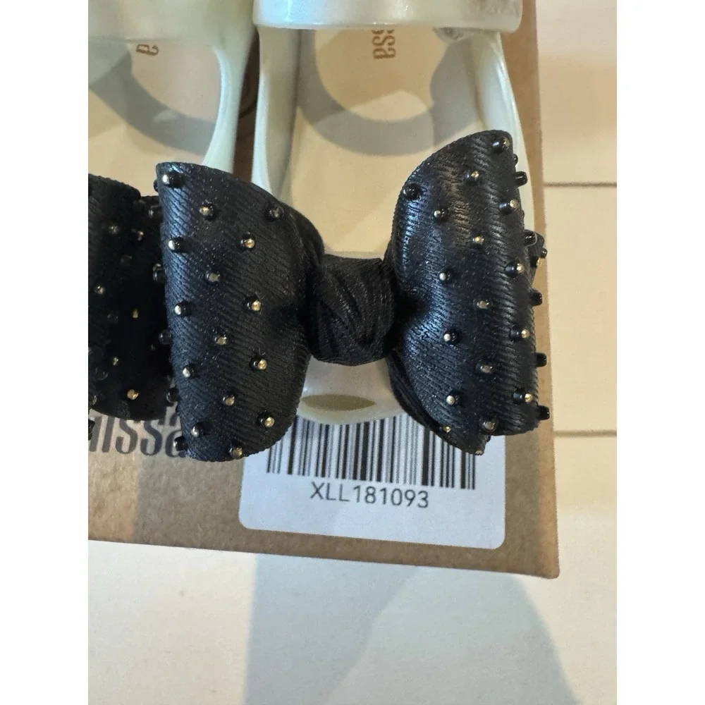 mini‎ melissa Girl's ULT Sweet VII BB Pearly White With Black Bow Gold Accents